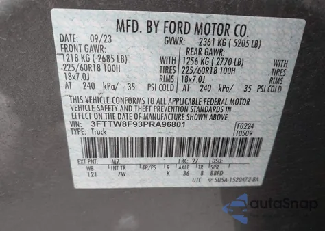2023 Ford Maverick Xlt from USA, damaged, VIN 3FTTW8F93PRA96801